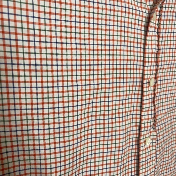 Polo Ralph Lauren XXL Long Sleeve Cotton Button-Down Orange Green Check Casual - Picture 8 of 13